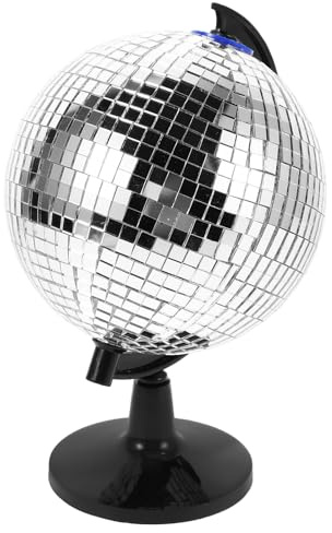TOYANDONA Boule Disco Argentée S à Facettes pour Bureau, Globe Rotatif Décoratif Créatif, Gadget de Bureau Cool, Accessoire Multifonction pour Étude et Espace de Vie, Tapis de Souris