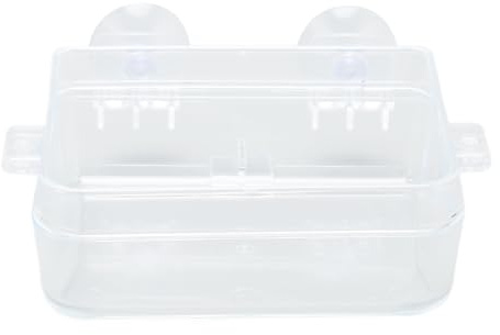 LMHHMIN Alimentador de Reptiles Taza Prevenir Escape Plato de Alimentación de Reptiles Transparente con Ventosa para Lagarto Gecko Dragón Barbudo (S)