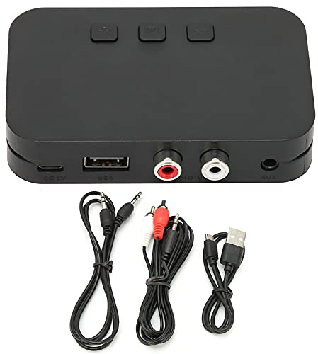 Adattatore Bluetooth wireless NFC Ricevitore audio ad alte prestazioni con supporto USB AUX per stereo per auto Materiale ABS nero Versione BT 5.0