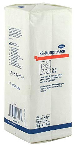 ES-KOMPRESSEN unsteril 7,5x7,5 cm 16fach 100 St