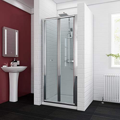 ELEGANT 900 mm Bifold Shower Door Enclosure Reversible Folding Glass Shower Cubicle