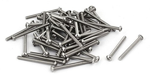 sourcing map 60pcs M3 x 35mm Innensechskant Knopfschrauben Bolzen Schrauben | 304 Edelstahl