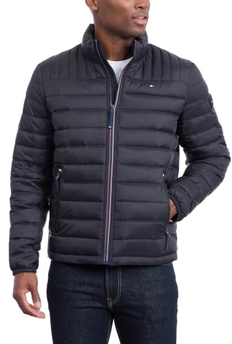 Tommy Hilfiger Legacy Ultra Loft Lightweight Packable Puffer Jacket (Standard and Big & Tall) Manteau Alternatif en Duvet, Black, M Homme