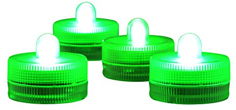 KITOSUN Submersible LED Lights cr2032 Battery Powered Underwater Waterproof LED Tea Light Candles for Events Wedding Centerpieces Vase Floral Xmas Holidays Home Decor Lighting(Pack of 12) (Green)