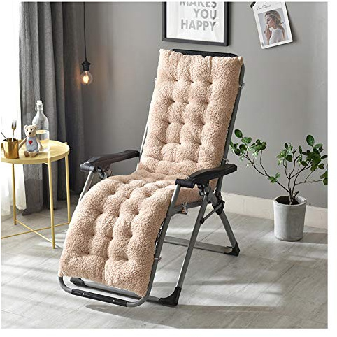 GELing Auflage für Deckchair Flair Liege-Stuhl Polster-Auflage mit Schaumflockenfüllung ，Hellbraun,130X50X12cm