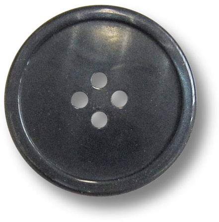 8er Set günstige, dunkelblau schimmernde Kunststoffknöpfe mit vier Löchern. Ø: ca. 15mm!