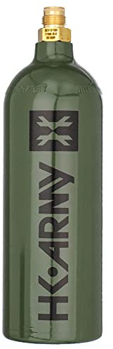 HK Army CO2-Tank aus Aluminium, 590 ml, Hochdruck-Druckluftsystem für Paintball- und Softairausrüstung, Olivgrün