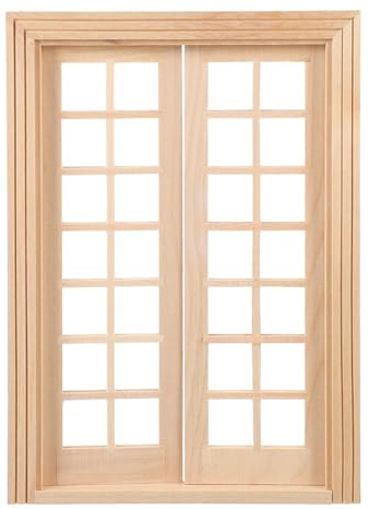 Milisten Mini-Tür 1:12 Puppenhaus Zubehör Holz Türmodell-Dekor DIY Mini-Möbel Ornament Foto Requisite Für Puppenhaus Eingangsdeko 7.68X5.47X0.47In