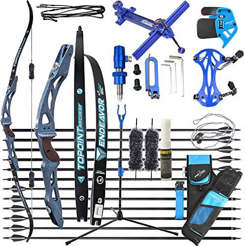 wolfman Recurvebogen Set Erwachsene 18-44 Lbs ILF Bogengriff Bogenschießen Bogen Pfeil Set Jagdbogen Recurve Bogen Rechtshändig für Outdoor Training Schießen Jagd (Spectraset, 68/30Lbs)