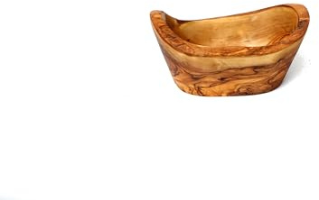 Cuenco rústico de madera de olivo tallada a mano, 13 cm (13 cm)