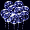 Paquete de 10 Globos LED Bobo, Transparentes y Brillantes Con Cadena de Luces Para Fiestas, Cumpleaños, Bodas, Decoraciones de Quinceañera (Blanco Frío)