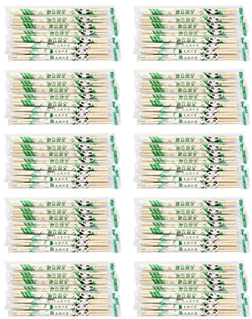 Runde Einweg-Essstäbchen, 100 Stück, Separate Verpackung, Bambus-Essstäbchen für Restaurants, Zuhause, Premium-Qualität (19.5 * 0.5cm)