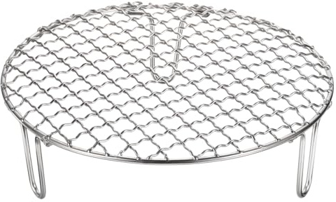 sourcing map Round Cooking Rack 7.5-inch Stainless Steel Cross Wire Barbecue Grill Net with 50mm Legs for Cooking Baking Steaming BBQ