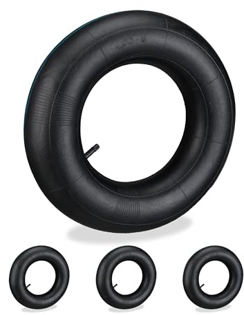 Relaxdays Schlauch 4.00-8, 4er Set, Ersatzschlauch, Schubkarre & Bollerwagen, Innenschlauch, Autoventil, Gummi, schwarz