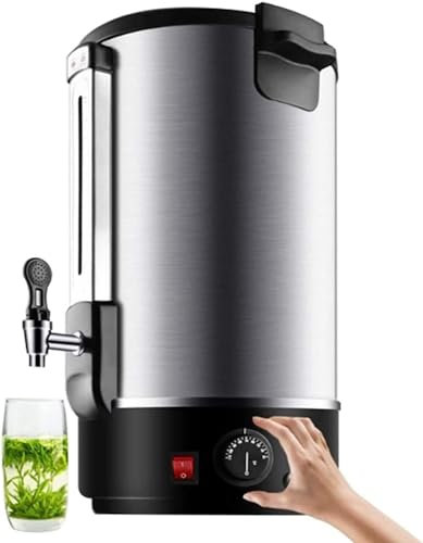 Commercial Hot Water Urn Dispenser For Office, Coffee Catering Pot Ideal For Party Chocolate Beverage, Double Wall Stainless Steel Insulation Bucket Milk Tea Shop(Size:20L)