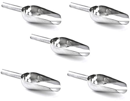 Pelle à glace en acier inoxydable, pelle à farine pour grains de café, petite pelle de service alimentaire, 5oz, 5 pièces, pelle à farine, cuillère de congélateur en acier inoxydable