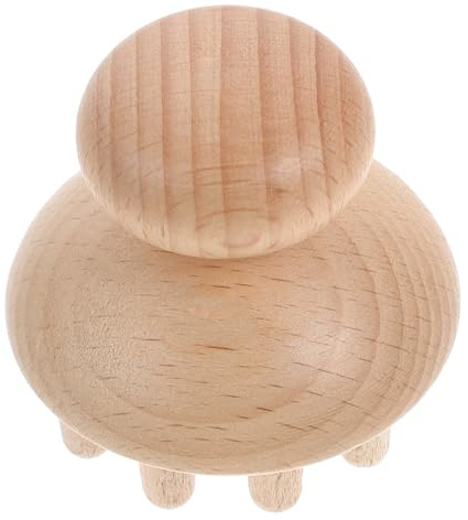 SEWOART Holz Massagekamm zur Kopfhautmassage und Durchblutung Antistatischer Kamm gegen Haarausfall Praktisches Akupunktur Massagegerät als Geschenk