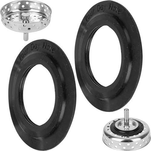 Ersättningstätning för silkorg, 2 st, kompatibel med IKEA LILLVIKEN 70311541, Ø 54,6 mm utsida, 30,4 mm insida, tillverkad av silikon, i svart, tätningsring för diskbänk