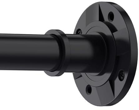 PadPure Gardinenstange ohne Bohren,75-165.5cm Duschvorhangstange Teleskopstange Verstellbar Edelstahl Spannstange für Badezimmer, Küche, Kleiderschrank,Schwarz