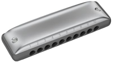 Mundharmonika Diatonische Mundharmonika mit rundem Loch und 10 Löchern Kunststoff-Aluminium-Kamm(A)
