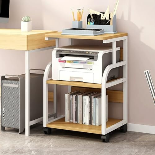 3-Etagen Hifi rack Plattenspieler regal cd regal mit Rädern,Medienaufbewahrungsschrank Moderner AV-Schrank Audio-Rack,Stereo-Komponenten-Rack mit Aufbewahrung -Büro Schlafzimmer Wohnzimmer(Beige)
