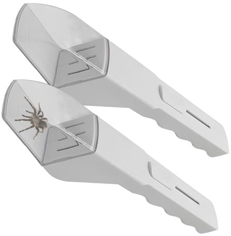 Insect Catcher, 2 Pcs Bug Catcher Handheld, Insect Catching Tool, Portable Humanized Insect Observer with Clear Window, Contactless Bug Catching Container for Nature Exploration (White)