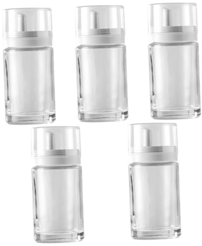Cabilock 5 Pièces bouteille de sauce soja distributeur de pulvérisation d'huile Gel huilier en verre shaker vinaigrette en verre récipient à huile transparent distributeur d'huile