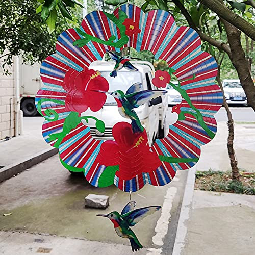 Girandola a vento in acciaio inox da appendere, scultura artistica cinetica da cortile, per finestre e giardini, motivo geometrico in metallo tagliato al laser 3D