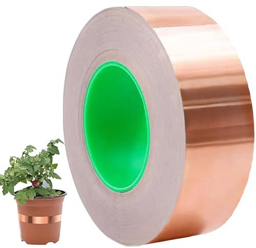 Auzlya Kupferband Gegen Schnecken,Kupferfolienband,Schneckenzaun Schneckenschutz für Hochbeet Pflanzen,für Anti Schnecken und Elektronikreparatur