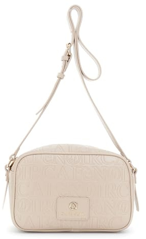 CAFèNOIR - Camera Bag Effetto Pelle Con Embossed All Over Logato, Da Donna, Colore Tortora, Taglia Onesize