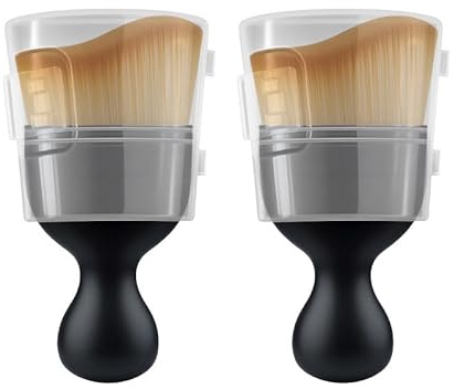 Nikovoke 2PCS Car Interior Cleaning Brush with Cover Automotive Dusting Tool Soft Bristle Detailing Brush for Car Dashboard, Airconditioning Vents, Screen,Seats & Beauty Foundation Brush