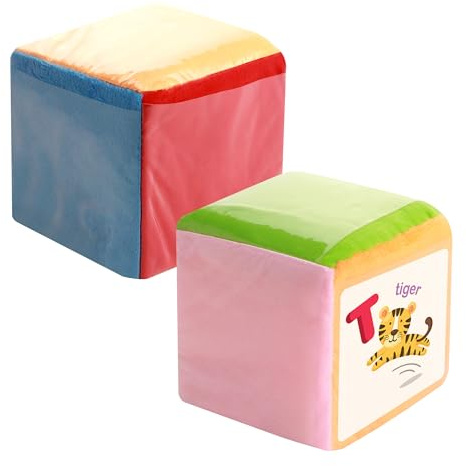 2Pcs Schaumstoffwürfel, Bunter Würfel mit Einstecktaschen 10cm Würfel Groß