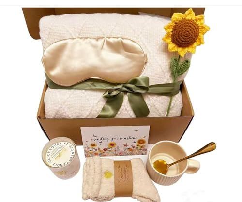 NIYESZ Birthday Gifts for Women Self Care Get Well Soon Gift Basket Spa Package Thinking of You Present Sympathy Inspirational Sunflower Valentines Gifts for Her Women Wife Mom Best Friend Sister