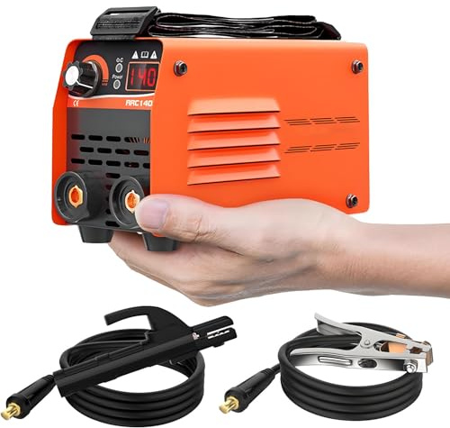 PioMue Mini saldatrice, saldatrice Potenziata, saldatrice a elettrodo Portatile, saldatrice Inverter IGBT con avviamento a Caldo, Forza d'arco, Antiaderente