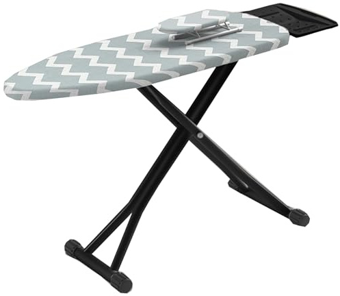 Ironing Board Ajustable de 5 Velocidades, Tabla de Planchar Plegable con Soporte para Plancha, Equipado con Tabla Planchar Mangas y Red de Aislamiento Térmico
