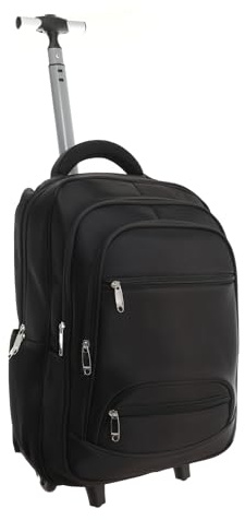 RHP Sac à dos de voyage à roulettes, noir, 50 x 35 x 20 cm, 1,78 kg, compartiment pour ordinateur portable de 17, 4 compartiments supplémentaires, 2 poches latérales, bagage à main pour affaires