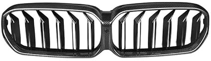 Griglie anteriori auto Per BMW Serie 5 Facelifted G30 G31 2021-2023 Griglia Paraurti Anteriore Vera Fibra Carbonio Secco Griglia Per Corsa(2-Slat)