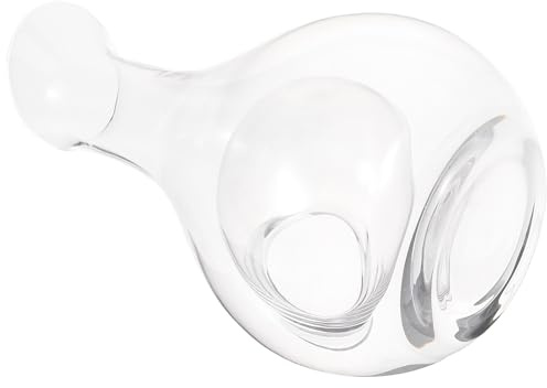 HOOWIFFY Brocca per Vino in Vetro da 385ml Design Concavo, Effetto Raffreddante e Stile Giapponese Creativo, per Tutte le Occasioni