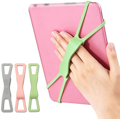 BSITSSS Set med 3 Kindle-handledare, 3 färger silikonläsarhållare, mångsidigt bekvämt utdragbart grepp för Kindle surfplatta, läsning, paperwhite eReaders-tillbehör