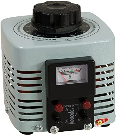 MC POWER - transformador toroidal variable | V-2000 | transformador toroidal ajustable 0-250V, 2A, 500 vatios, transformador variable NO aislado galvánicamente para estación de trabajo electrónica