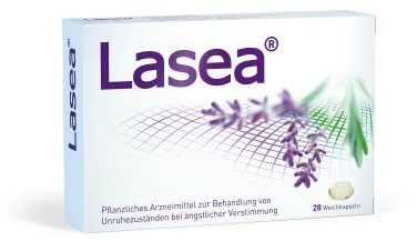 Lasea® hilft natürlich abzuschalten, beruhigt und bessert in Folge den Schlaf Pflanzliches Arzneimittel mit speziellem Lavendelöl | 28 Kapseln