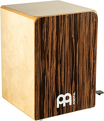 Meinl Percussion Bass Footswitch Cajon - Trommelkiste mit Snare inkl. Fußschalter und extrem tiefem Bass - Ebony Frontplatte (JBC6EY) | Extra breit, mit Snare Fußschalter, 13,25 x 19,75 x 13,5 Zoll, Baltische Birke und Ebenholz