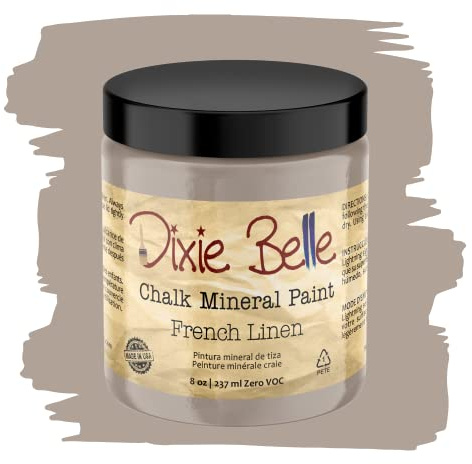 Dixie Belle Paint Company Chalk Finish Furniture Paint - French Linen (8oz) - Matte Light Taupe Chic Chalk Mineral DIY Furniture Paint