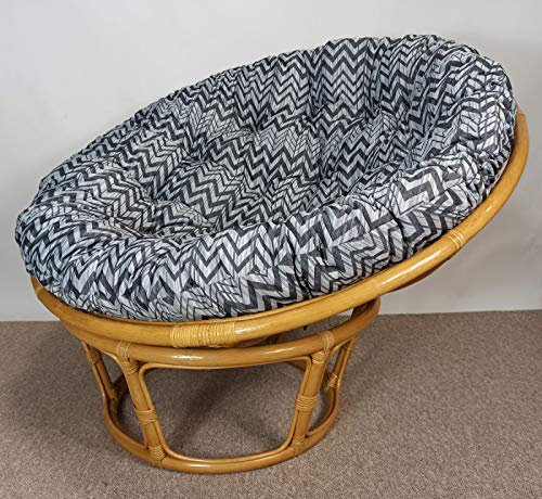 Rattan Papasansessel 110 cm cm Fb. Honig Polster Stoff California Dream Santana Black