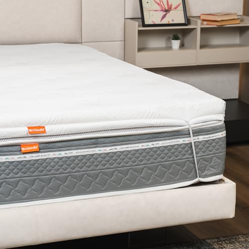 Topper 140 x 190 cm Memory, hauteur 7 cm – 7 zones différenciées, revêtement amovible, lavable