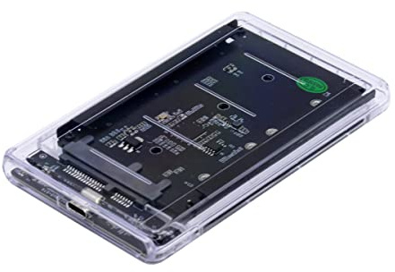 cablecc Doble MSATA Mini-SATA SSD JOBD Raid0 Span Bridge a USB 3.0 tipo C USB-C 6.3 cm SATA Combo Enclosure