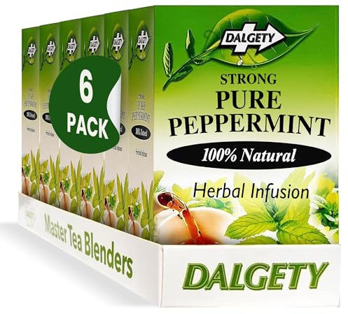 Dalgety Pure Peppermint Tea Bags - All Natural Herbal Infusion Natural Tea, Delicious and Packed with Unique Health Benefits, Caffeine Free (6 Pack - 108 Teabags)