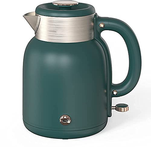 ANIFM Hervidor eléctrico Retro de 1,5 l, hervidor rápido de Acero Inoxidable, Tetera, hervidor de café, hervidor de Agua Caliente portátil, Apagado automático, hervidor Comfortable Anniversary
