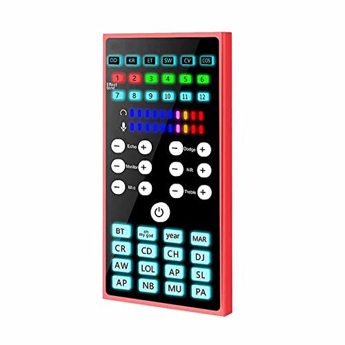 NGARY Handheld-DSP-Soundkarte Für Den Außenbereich, Bluetooth-Live-Soundkarte Mit 12 Tönen, Freier Einstellung Und Laternentaste, Dualer DSP-Rauschunterdrückung, Für Musikaufnahmen, Karaoke-Gesang