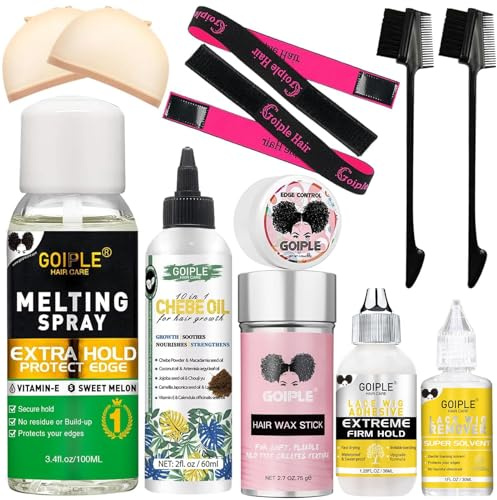 3.4 fl oz Lace Melting and Holding Spray Glue-Less Hair Adhesive for Wigs, Extra Hold Lace Melting Spray Adhesive Wig Spray for Closure Wigs Extensions, Wig Melting Spray Strong Natural Forming Hold